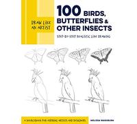 Draw Like an Artist: 100 Birds, Butterflies, and Other Insects: Step-by-Step Realistic Line Drawing - A Sourcebook for Aspiring Artists and Designers (5)