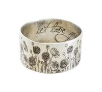 Drawelry - Anillo personalizado de plata de ley con diseño de flor de nacimiento grabado con 15 flores silvestres, dedo para siempre, amor, boda, promesa, anillos de pareja, joyería para ella, paquete