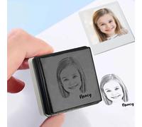 Drawelry Foto Sello Personalizado Con Nombre Texto Logo Cara Imagen Grabado Sellos de Goma Cuadrado Estampilla Fotográficos Navidad Cumpleaños Fotoregalo para Familiares, Amigos y Parejas (A1)