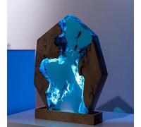 Drawelry Lámpara de Noche Oceánica en Resina Epoxi, Escultura 3D de Animales Marinos Orca Tortuga Ballena con Base de Madera, Luz LED Ambiental para Decoración del Hogar, Regalo Creativo Único (A10)