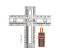 Drawer Handle Jig - Stainless Steel 390g | DIY Convenient Template Tool Cabinet Hardware Dowelling Punch Guide Drilling Locator | Precision Carpentry Installer Kit for Adults Professionals