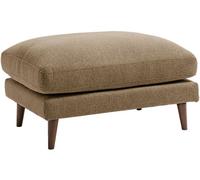 Drawer Puf de tela con patas de madera oscura - Caramelo