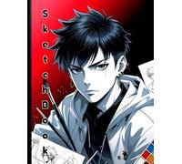 Drawing Anime Boy Sketchbook: Drawing Anime Boy Sketchbook Cover, 112 Pages, 8.5 x 11 Page Size, 110 Blank Pages, Beautiful Red and Black Background and Anime Boy Sketchbook For All.