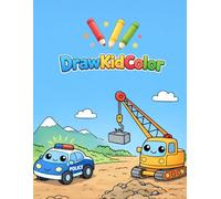 DrawKidColor Vehicles Coloring Book for Kids Ages 2-5: 30 Simple and Cute Vehicle Illustrations for Toddlers and Preschoolers