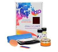 DrawndPaint Touch Up Paint para coches, reparación de arañazos, kit de eliminación de arañazos, cepillo, compatible con Hyundai Exact Match color, rojo volcánico - Trp