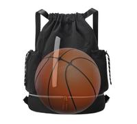 Drawstring Backpack - 18.11 Inch Waterproof Sports Bag | Polyester Gym Backpack - Large capacity lightweight bag with shoe compartment for hiking camping basketball football training and travel