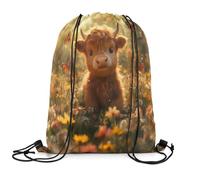 Drawstring Bag Linda Vaca De Las Tierras Altas Casual Bolsa Deporte con Cincha Drawstring Backpacks para Buceo Compras Nadar