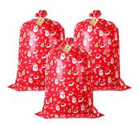 Drawstring Christmas Bag - Wrapped Candy Bag | Christmas Bags for Presents, Goodie Holder for Presents, Holiday Loot Pouch, Holiday Treasure Sack for Parties, Birthdays