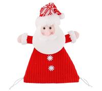 Drawstring Christmas Knitted Doll Bags, Santa and Snowman Compact Gift Sacks for Holiday Eve Parties, Stocking Stuffers, Small, Socks and Decorative Storage
