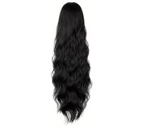 Drawstring Ponytail Hair Extensions for Women,Long Curly Wavy Pony Tail Synthetic Hairpiece for Daily Use Hair Extension for Daily Use(Black,30inch)