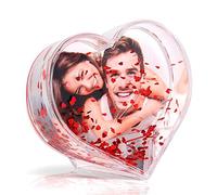 draxdlche Marco de Fotos con Purpurina líquida para Mejores Amigos, acrílico Flotante, Globo de Nieve, Lindo Marco de Fotos para Familia, Pareja, Regalos de cumpleaños Personalizados para Mujeres