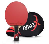 DRAXX Sports Pala Ping Pong 5 Estrellas | Raqueta de Carbono Profesional para un Control inigualable, Giro y Potencia, Ultra Ligera, Esponja de 2 mm y Revestimiento de Alto Rendimiento