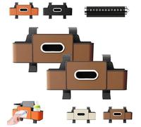 Drbrrly 3-in-1 Car Backseat Organizer - Keep Your Ride Clean & Organized, Multifunctional Car Seat Back Storage Box with 2 Cup Holders, Ideal for Travel, Families & Kids (2, Brown)