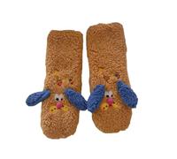 Drbrrly Fluffy Slipper Socks Women, Cozy Monster House Socks with Long Shaggy Plush, Non-Slip Winter Bed Socks, Warm Indoor Slippers for Home Office Camping