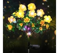 Drbrrly Memorial Garden Bloom Lights, Ultra-Realistic Artificial Azalea Solar Stake Lights, Weatherproof Outdoor Decorative Lighting for Yard, Patio, Pathway, Lawn and Cemetery (C)