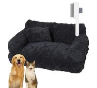 Drbrrly Premium Orthopedic Pet Sofa Bed for Dogs and Cats - Calming Plush Lounger with Removable Washable Cover, Non-Slip Bottom and Joint Support - Cozy Sofas & Chairs for Dogs (Dark Gray, M)