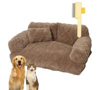 Drbrrly Premium Orthopedic Pet Sofa Bed for Dogs and Cats - Calming Plush Lounger with Removable Washable Cover, Non-Slip Bottom and Joint Support - Cozy Sofas & Chairs for Dogs (Khaki, 2XL)