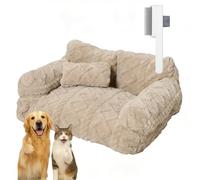 Drbrrly Premium Orthopedic Pet Sofa Bed for Dogs and Cats - Calming Plush Lounger with Removable Washable Cover, Non-Slip Bottom and Joint Support - Cozy Sofas & Chairs for Dogs (Beige, M)