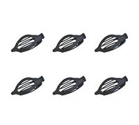 drburpily 6 unids/set de pelo francés hecho de pinzas de transporte para garras ligeras antideslizantes y epidermis con francés abierto y seguro, negro, 12.4 * 3.4 * 4.7 CM