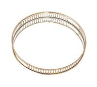 drburpily Bandeja de Espejo Bandeja de Almacenamiento Joyas Maquillaje Solución Almacenamiento Elegante y con Estilo para el tocador del Dormitorio La combinación Vidrio y Hierro Brinda un Aspecto