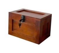drburpily Baúl de recuerdos con cerradura, caja de Para madera para guardar joyas, artesanías y tesoros, caja Para madera con tapa y cerradura, adorno.