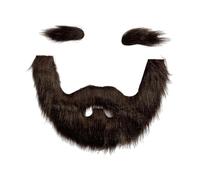 drburpily Bigotes autoadhesivos novedosos para Fiestas de Disfraces de Halloween y Navidad, Ideales para Cosplay y para parecer un Anciano. Llevar Barba y Cejas, Marrón, Bigote 15x19.5cm