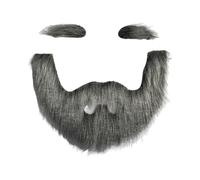 drburpily Bigotes autoadhesivos novedosos para Fiestas de Disfraces de Halloween y Navidad, Ideales para Cosplay y para parecer un Anciano. Llevar Barba y Cejas, Gris Negro, Bigote 15x19.5cm