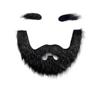 drburpily Bigotes autoadhesivos novedosos para Fiestas de Disfraces de Halloween y Navidad, Ideales para Cosplay y para parecer un Anciano. Llevar Barba y Cejas, Negro, Bigote 15x19.5cm
