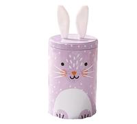 drburpily Caja de hojalata con forma de conejito, creativa, para Pascua, con tapa sellada, de hierro, para guardar dulces, para decorar el hogar, púrpura