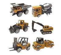 drburpily Camión de ingeniería de Juguete, Juego vehículos fundición a presión, minimodelo aleación, Variedad vehículos Que despiertan Creatividad y diversión, Cargador, Tractor, Excavadora,
