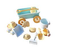 drburpily El juego de juguetes de arena para viajes incluye: arenero playa, herramientas, vagón volquete y regadera para niños constructores en ciernes, carretilla playa con regadera, camión volquete.