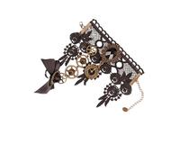 drburpily Guantes sin dedos de bronce, accesorios de disfraz encaje gótico para Halloween para mujer, accesorios, un pequeño accesorio para aniversario, Steampunk encaje floral gótico para