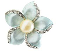 drburpily Impresionante broche de flor de perla, hermoso ramillete de cristal, joyería para mujer, chaqueta, abrigo, accesorios de decoración para bodas,