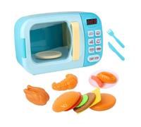 drburpily Juguetes de Cocina para niñas, Mini Juego de Cocina, Divertido Juego simulación, microondas, Accesorios interactivos, Comida Falsa para bebés, simulación, microondas para , Azul , 13 Piezas