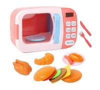 drburpily Juguetes de Cocina para niñas, Mini Juego de Cocina, Divertido Juego simulación, microondas, Accesorios interactivos, Comida Falsa para bebés, simulación, microondas para , Rosa , 13 Piezas