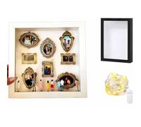 drburpily Mini Caja de Silueta de Museo DIY, Elegante Kit Creativo para exhibir Recuerdos con Minifiguras, decoración del hogar, Mini Caja de Museo, no una colección de, Negro