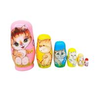 drburpily Muñecas Rusas de para Madera Hechas a Mano para niños, con Forma de animalito Dibujos Animados. Simplemente sujeta Ambos Extremos y Tira Suavemente para separarlas. No Las gires, ya Que