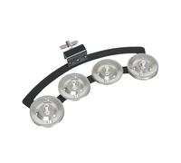 drburpily Pandereta de percusión manual, accesorio para sesiones de canto entre adultos y niños, y vibrantes reuniones de Instrumento de percusión de pie, piezas de campana de, Plata, 17x7x2cm