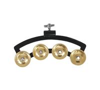drburpily Pandereta de percusión manual, accesorio para sesiones de canto entre adultos y niños, y vibrantes reuniones de Instrumento de percusión de pie, piezas de campana de, oro, 17x7x2cm