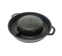 drburpily Parrilla redonda 2 en 1, fácil de usar, antiadherente, ideal para barbacoas y barbacoas al aire libre. Parrilla y olla caliente antiadherente multifuncional, Negro, METRO