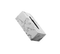 drburpily Porta pañuelos de moda con elegante acabado de mármol, fácil de reemplazar, dispensador de pañuelos faciales para el hogar, estuche para papel