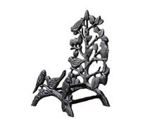 drburpily Soporte de manguera de pared duradero, colgador agua, decoración para balcones, terrazas y patios. Su patrón pintado único añade calidez y vigor. , Negro , 3 pájaro