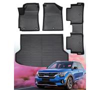 DrCarNow Alfombrillas para Kia Seltos 2021 2022 2023 para Kia Seltos (Excepto los Modelos SX Turbo), Juego Completo de Alfombrillas de Goma para Todo Tipo de Clima y Alfombrillas para Maletero detrás