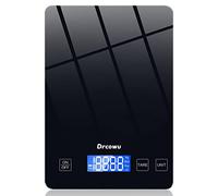 Drcowu Básculas de Cocina, Balanza cocina Alimentos 15kg, Pesa de Comida Electrónica, Balanza cocina precisión de 1g/0.1oz, Weighing Scale resistente al agua con Función de Tara, Botón táctil