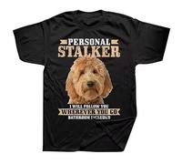 drdSED66DD Goldendoodle Personal Stalker Funny Golden Doodle Mom T Shirts Black M
