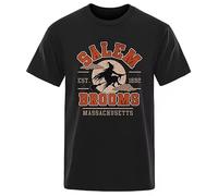 drdSED66DD Halloween Witch Salem Brooms Funny T Shirts Black S