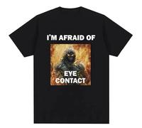drdSED66DD I Am Afraid of Talking To Men T-Shirts Black M