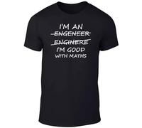 drdSED66DD I'm An Engineer Good At Maths T-Shirt Black XL