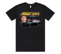 drdSED66DD Knight Rider T-Shirt 80s TV Show David Hasselhoff Kitt Dad Black 3XL