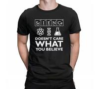 drdSED66DD Science Doesn'T Care What You Believe Scientist Biology Physics Chemistry Astronomy T Shirt Black L
